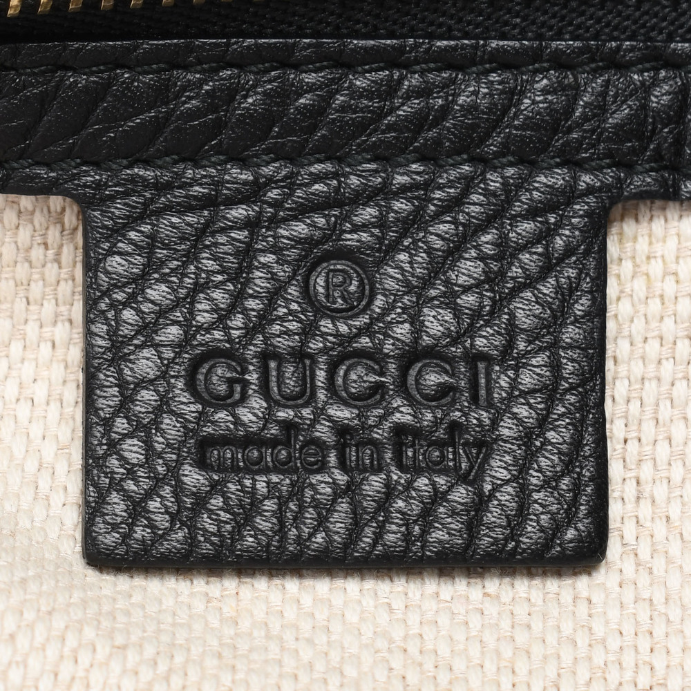 Gucci Soho Interlocking GG Tote Bag Black Leather Handbag - Picture 9 of 9